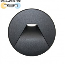 Φωτιστικό Χωνευτό Στρογγυλό LED 3W 230V CCT Αλουμινίου IP44 Μαύρο